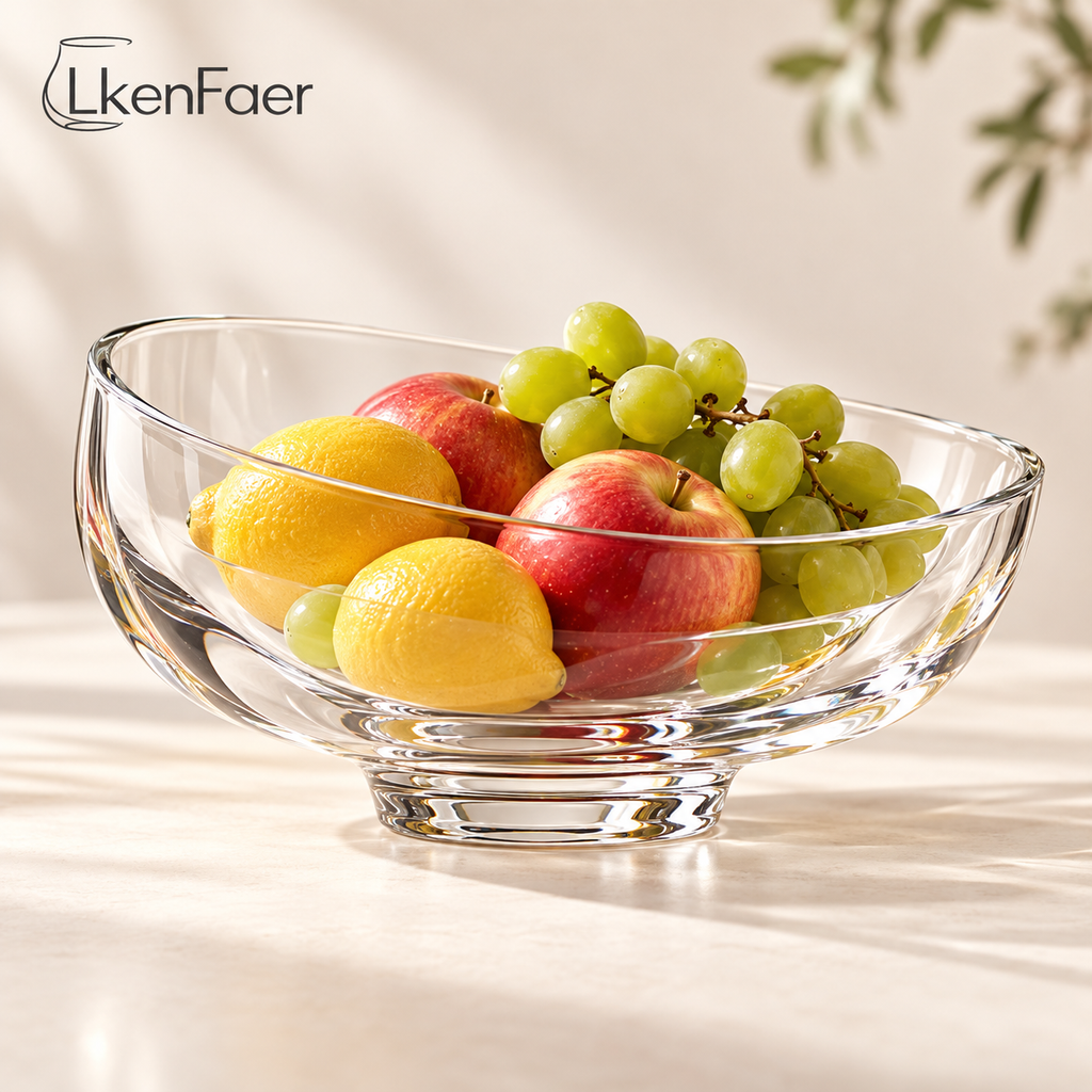 LkenFaer™ Sculpted Glass Fruit Bowl