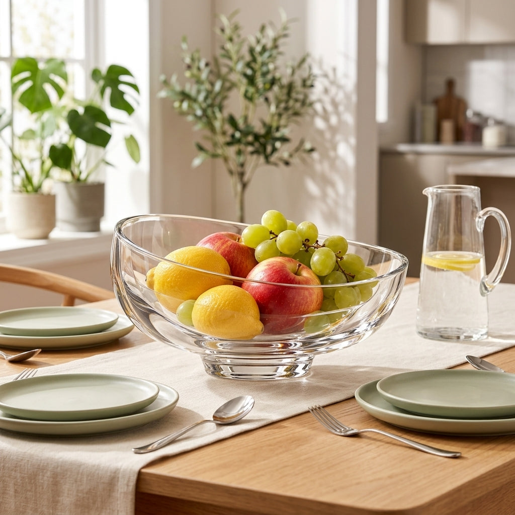 LkenFaer™ Sculpted Glass Fruit Bowl