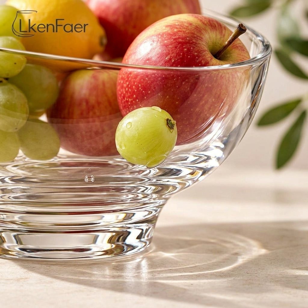 LkenFaer™ Sculpted Glass Fruit Bowl