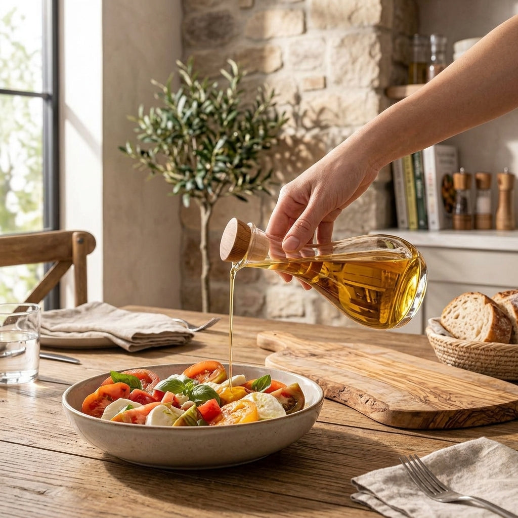 LkenFaer™ Glass Vinegar Bottle with Wood Stopper