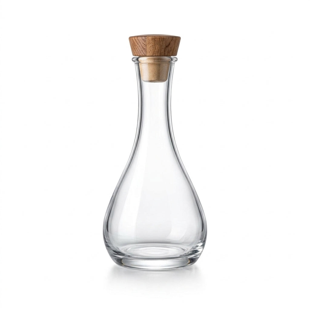 LkenFaer™ Glass Vinegar Bottle with Wood Stopper