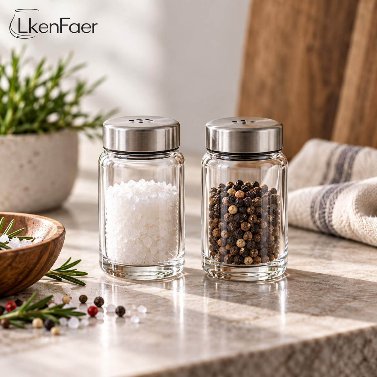 LkenFaer™ Glass Salt & Pepper Shaker Set