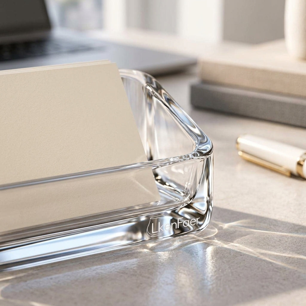 LkenFaer™ Clear Glass Business Card Holder