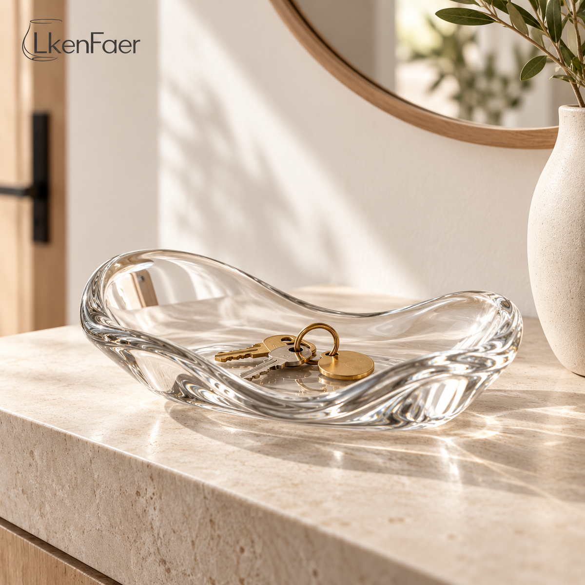 LkenFaer™ Sculpted Glass Catchall Tray