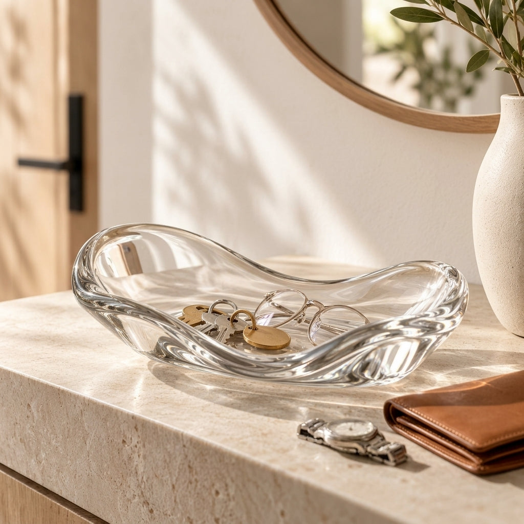 LkenFaer™ Sculpted Glass Catchall Tray