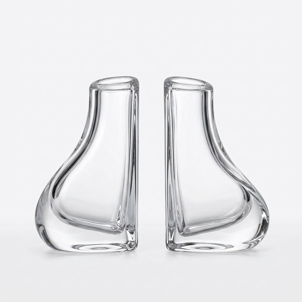 LkenFaer™ Sculptural Glass Bookend Set