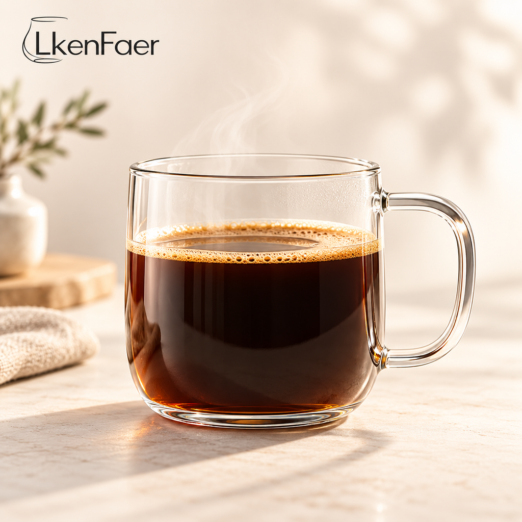 LkenFaer™ Clear Glass Coffee Mug