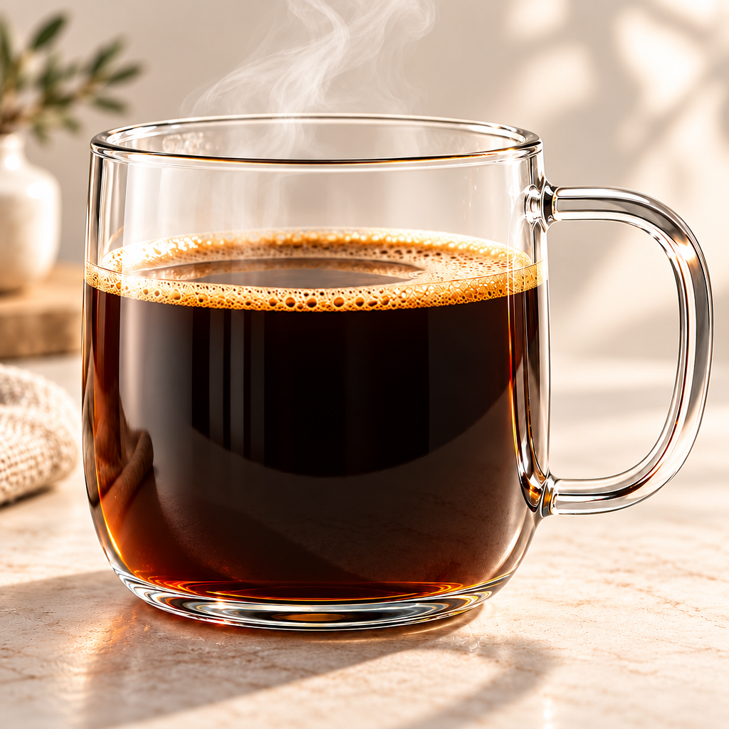LkenFaer™ Clear Glass Coffee Mug