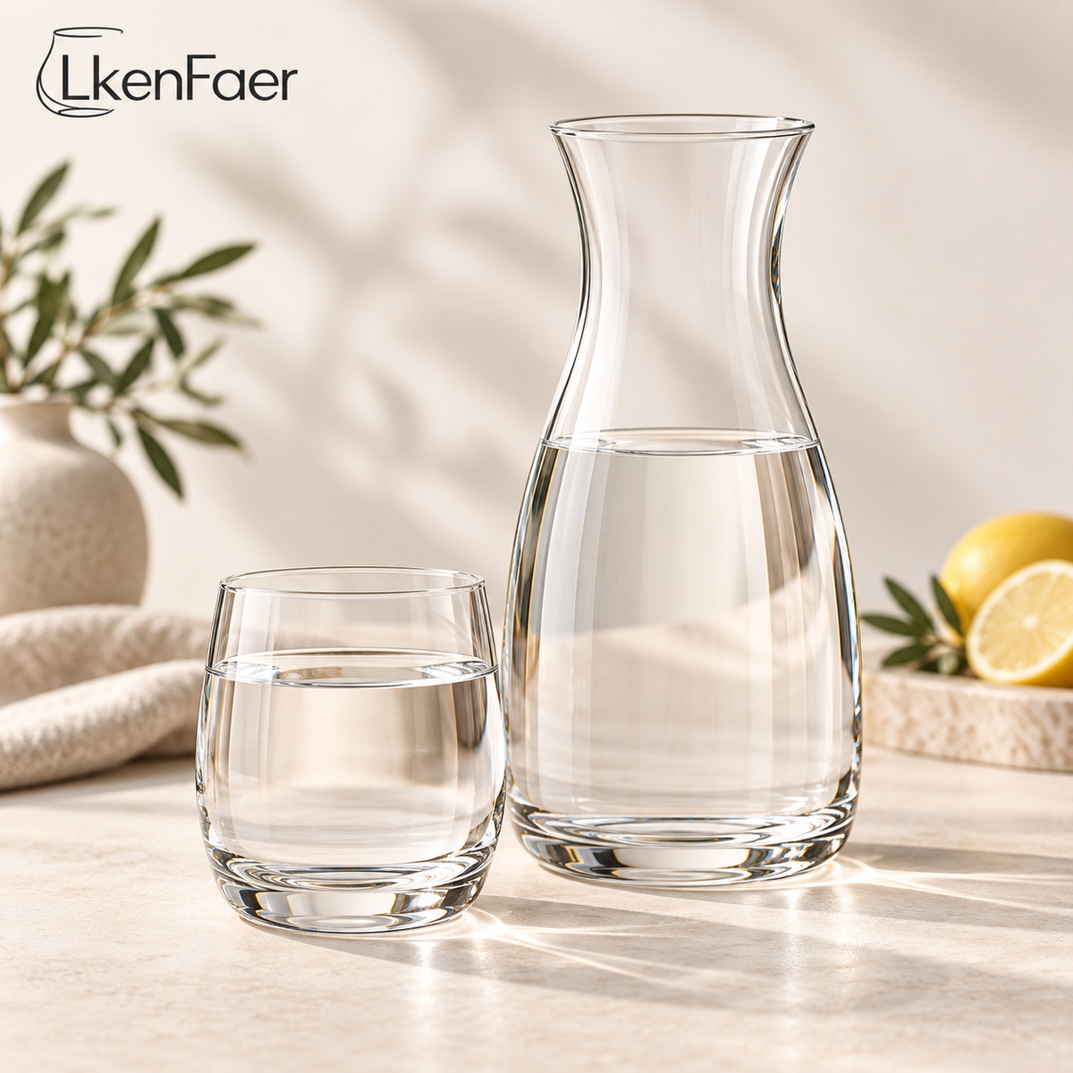 LkenFaer™ Minimalist Glass Water Carafe Set