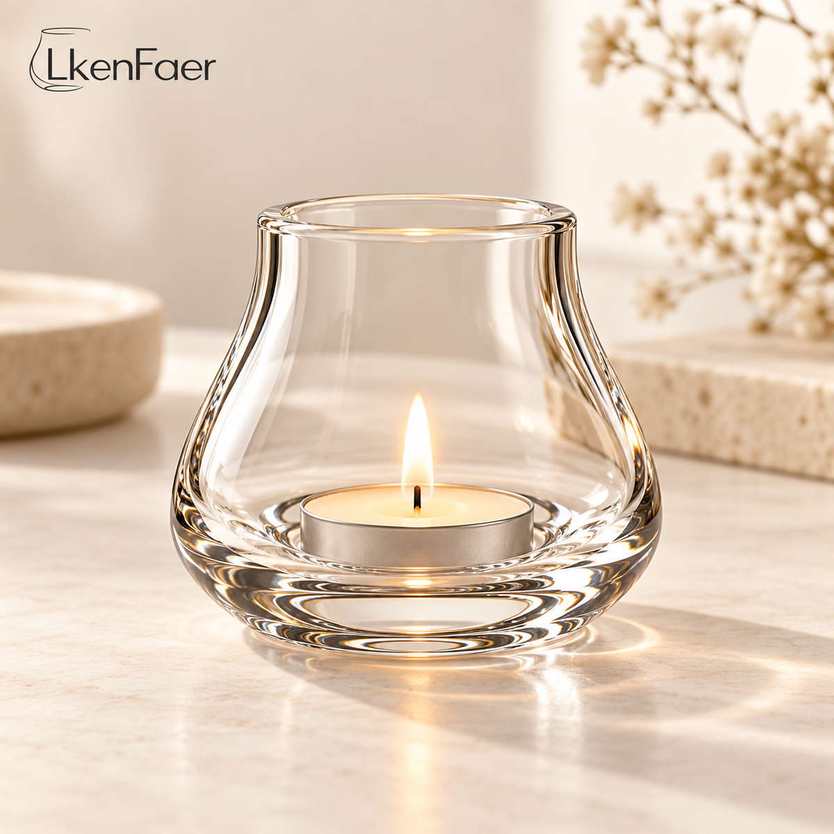 LkenFaer™ Clear Glass Tealight Holder