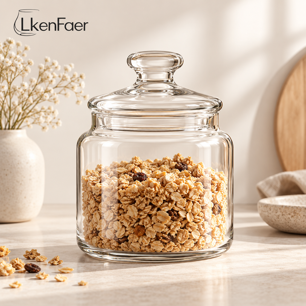 LkenFaer™ Glass Pantry Storage Jar with Lid