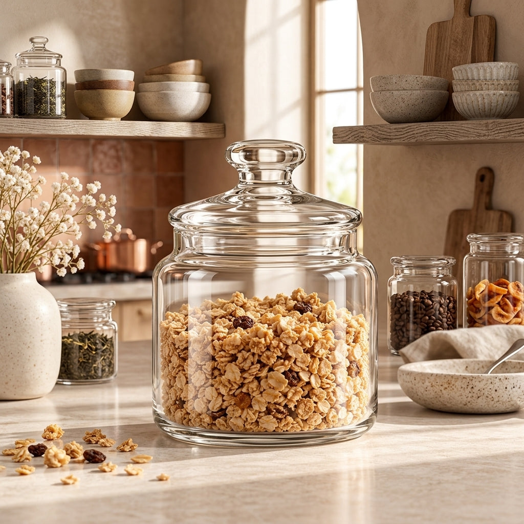 LkenFaer™ Glass Pantry Storage Jar with Lid