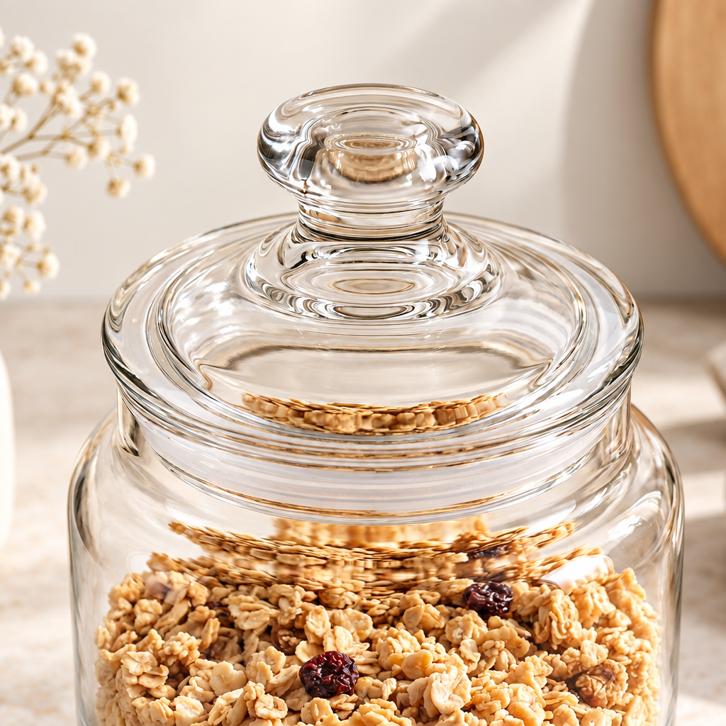 LkenFaer™ Glass Pantry Storage Jar with Lid